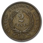1867 Two Cent Piece AU