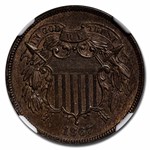 1867 Two Cent Piece MS-63 NGC (Brown)