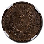 1867 Two Cent Piece MS-63 NGC (Brown)