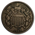 1867 Two Cent Piece VF