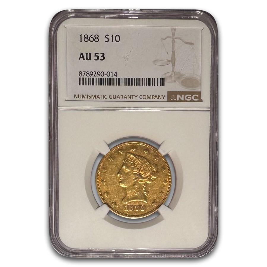 1868 $10 Liberty Gold Eagle AU-53 NGC