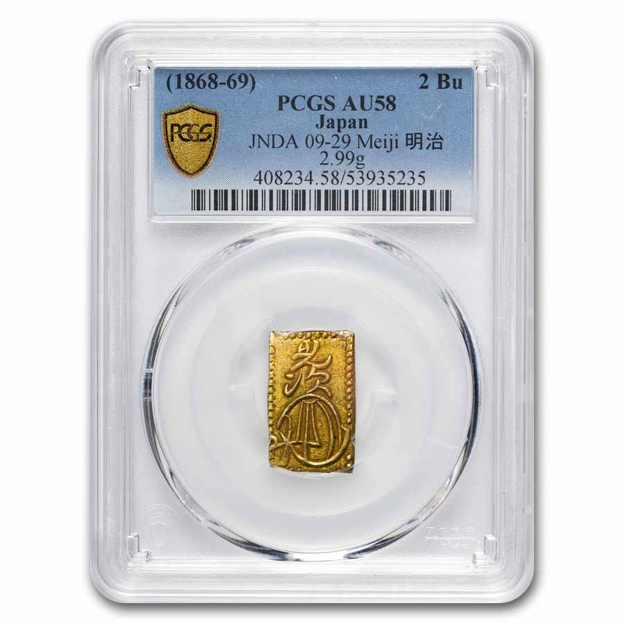 (1868-1869) Japan Gold 2 Bu (Meiji Nibukin) AU-58 PCGS