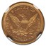 1868 $2.50 Liberty Gold Quarter Eagle MS-62 NGC
