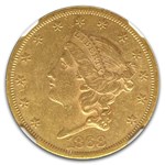 1868 $20 Liberty Gold Double Eagle AU-53 NGC