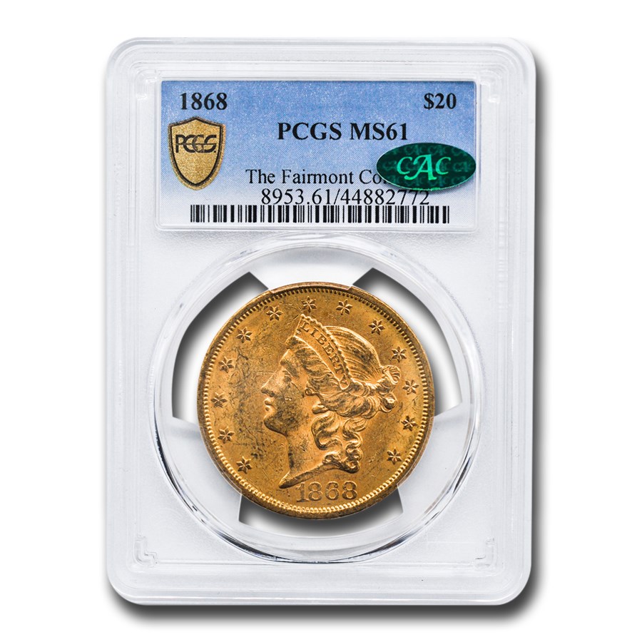 1868 $20 Liberty Gold Double Eagle MS-61 PCGS CAC
