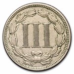 1868 3 Cent Nickel AU