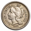 1868 3 Cent Nickel XF