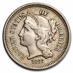 1868 3 Cent Nickel XF