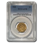 1868 $3 Gold Princess AU-50 PCGS