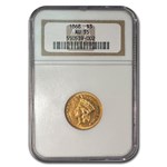 1868 $3 Gold Princess AU-55 NGC