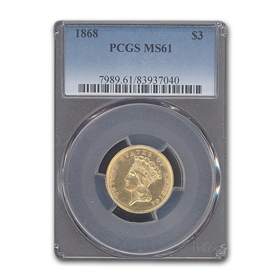 1868 $3 Gold Princess MS-61 PCGS 1868 $3 Gold Princess MS-61 PCGS