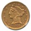 1868 $5 Liberty Gold Half Eagle AU-55 NGC
