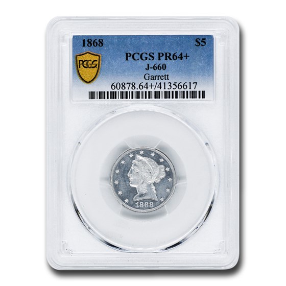 1868 $5 Liberty Half Eagle Eagle Pattern PR-64+ PCGS (J-660) 1868 $5 Liberty Half Eagle Eagle Pattern PR-64+ PCGS (J-660)