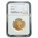 1868 $5 Liberty Head Half Eagle AU-58 NGC