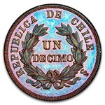 1868 Chile Decimo Pattern MS-66 PCGS (Brown)