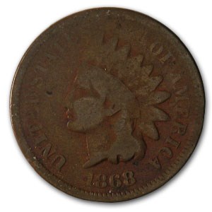 1868 Indian Head Cent Good (Cleaned, Corroded or Dmgd) 1868 Indian Head Cent Good (Cleaned, Corroded or Dmgd)