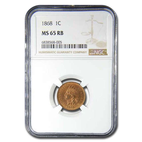 1868 Indian Head Cent MS-65 NGC (Red/Brown) 1868 Indian Head Cent MS-65 NGC (Red/Brown)