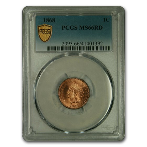 1868 Indian Head Cent MS-66 PCGS (Red) 1868 Indian Head Cent MS-66 PCGS (Red)