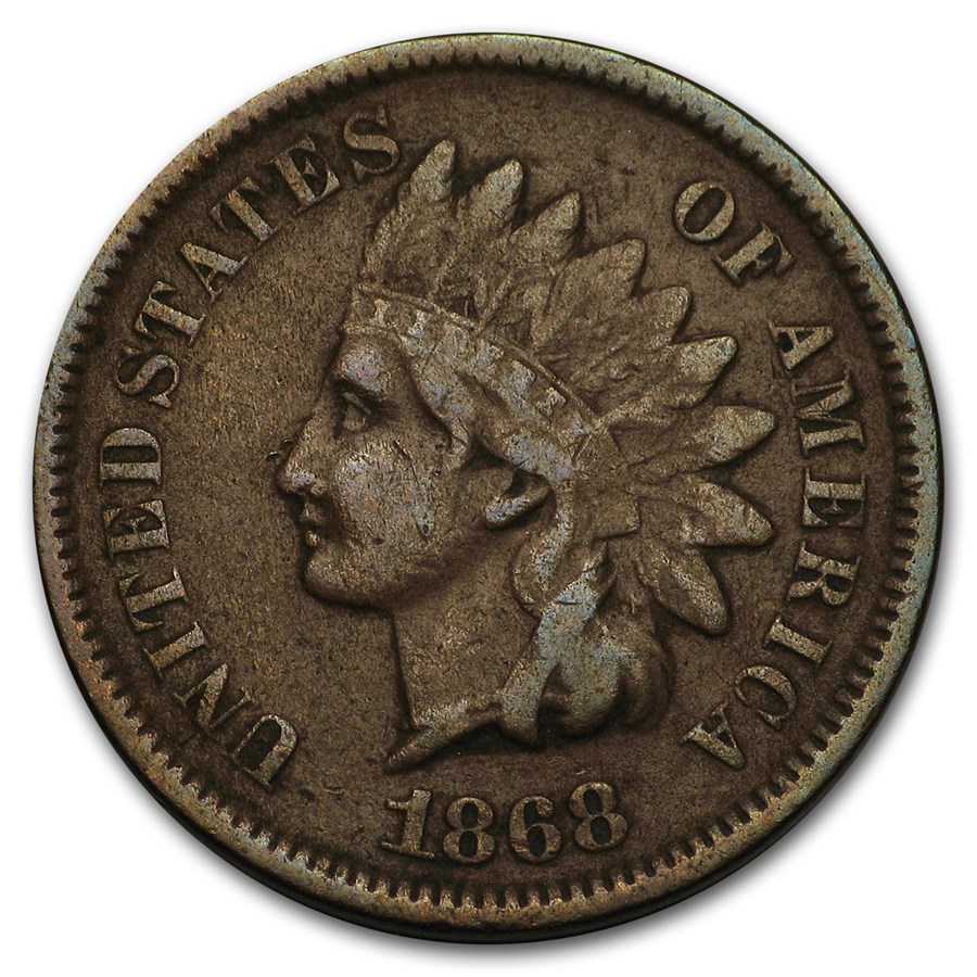 1868 Indian Head Cent VF