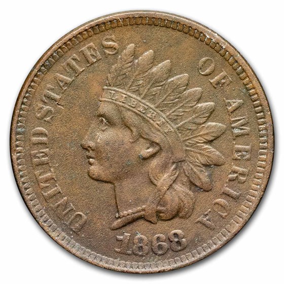 1868 Indian Head Cent XF Details (Cleaned, Corroded or Dmgd) 1868 Indian Head Cent XF Details (Cleaned, Corroded or Dmgd)