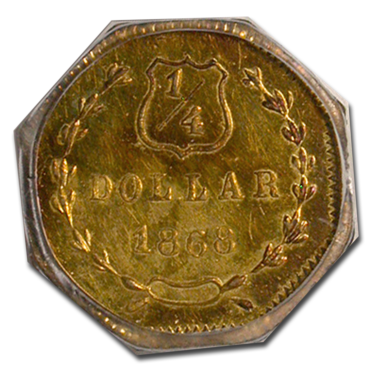 ちを Buy 1868 Gold Liberty Octagonal 25 Cent MS-63 | APMEX