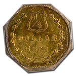 1868 Liberty Octagonal 25 Cent Gold MS-63 PCGS (BG-746)