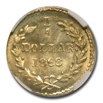 1868 Liberty Round 25 Cent Gold MS-66 NGC (BG-806)