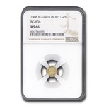 1868 Liberty Round 25 Cent Gold MS-66 NGC (BG-806)