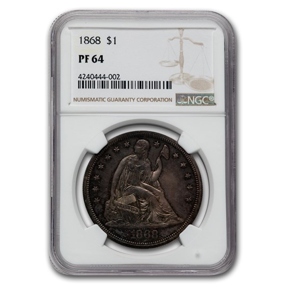 1868 Liberty Seated Dollar PF-64 NGC 1868 Liberty Seated Dollar PF-64 NGC