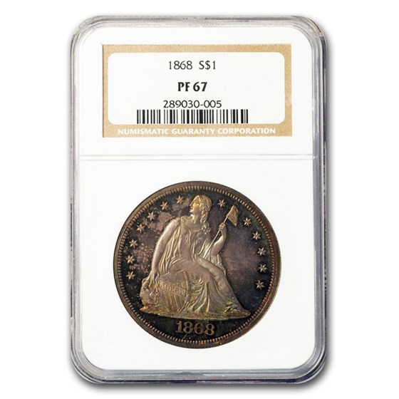 1868 Liberty Seated Dollar PF-67 NGC 1868 Liberty Seated Dollar PF-67 NGC