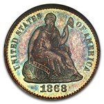 1868 Liberty Seated Half Dime PF-67 NGC CAC