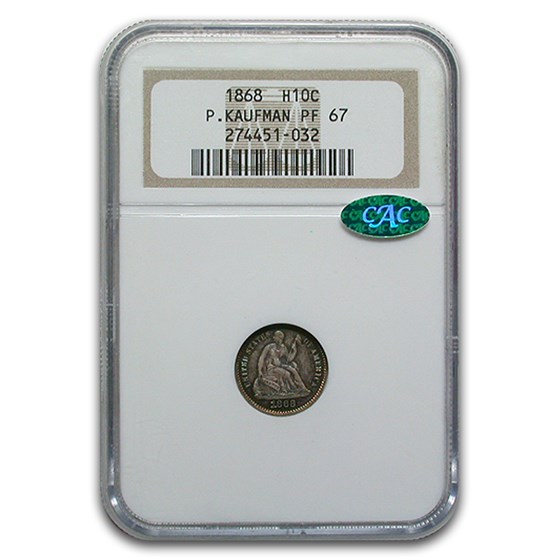 1868 Liberty Seated Half Dime PF-67 NGC CAC