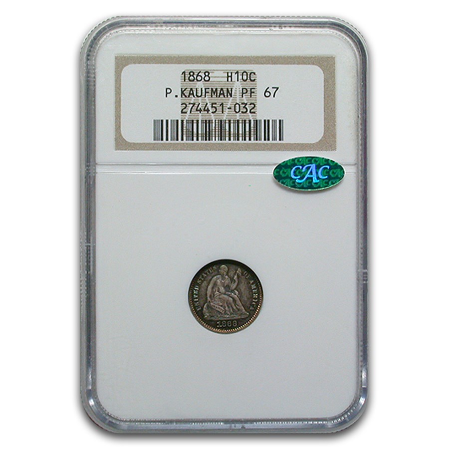 1868 Liberty Seated Half Dime PF-67 NGC CAC