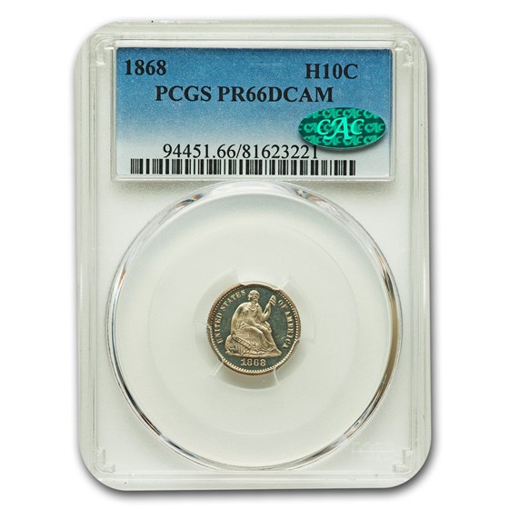 1868 Liberty Seated Half Dime PR-66 DCAM PCGS CAC 1868 Liberty Seated Half Dime PR-66 DCAM PCGS CAC