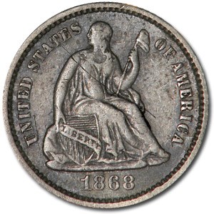 1868 Liberty Seated Half Dime XF 1868 Liberty Seated Half Dime XF
