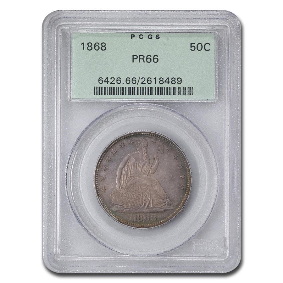 1868 Liberty Seated Half Dollar PR-66 PCGS