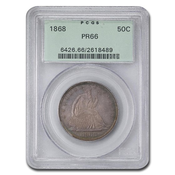 1868 Liberty Seated Half Dollar PR-66 PCGS 1868 Liberty Seated Half Dollar PR-66 PCGS