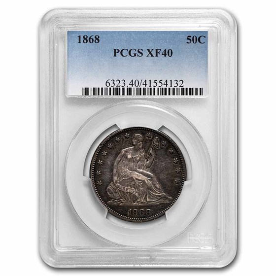 1868 Liberty Seated Half Dollar XF-40 PCGS 1868 Liberty Seated Half Dollar XF-40 PCGS