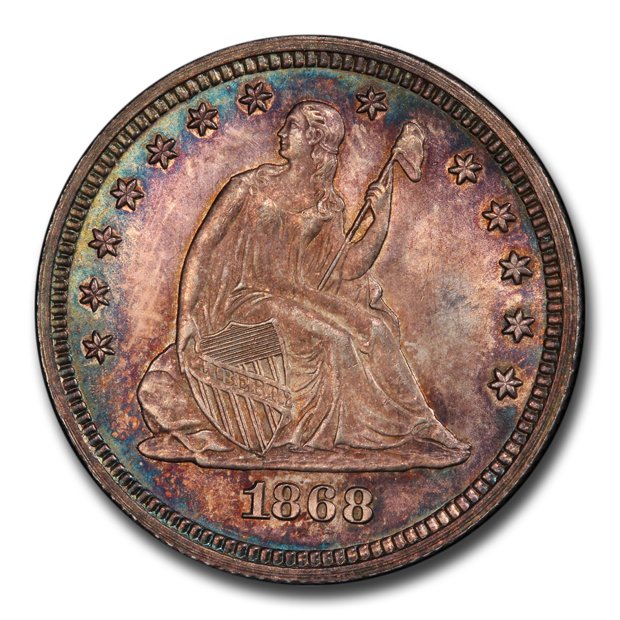 1868 (None) Phil Seated Liberty Quarter Value - APMEX