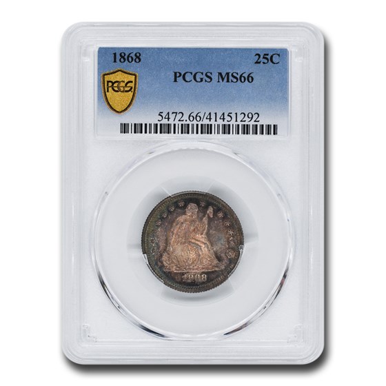 1868 Liberty Seated Quarter MS-66 PCGS 1868 Liberty Seated Quarter MS-66 PCGS