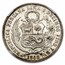 1868 Peru Silver 1 Sol BU (Arabic 1) MS-62 NGC