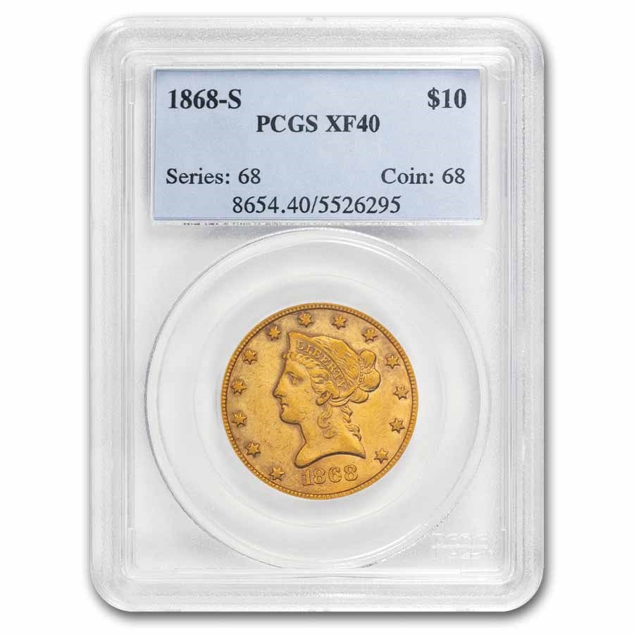 1868-S $10 Liberty Gold Eagle XF-40 PCGS