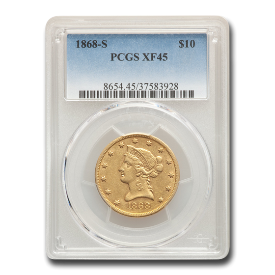 1868-S $10 Liberty Gold Eagle XF-45 PCGS 1868-S $10 Liberty Gold Eagle XF-45 PCGS