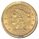 1868-S $2.5 Liberty Quarter Eagle MS-61 NGC