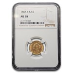 1868-S $2.50 Liberty Gold Quarter Eagle AU-58 NGC