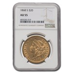 1868-S $20 Liberty Gold Double Eagle AU-55 NGC