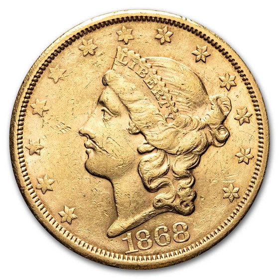 1868-S $20 Liberty Gold Double Eagle AU 1868-S $20 Liberty Gold Double Eagle AU
