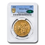 1868-S $20 Liberty Gold Double Eagle MS-61 PCGS CAC