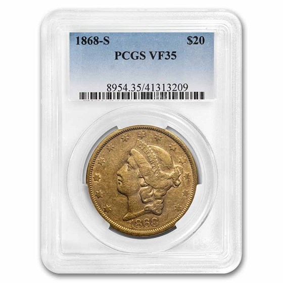 1868-S $20 Liberty Gold Double Eagle VF-35 PCGS 1868-S $20 Liberty Gold Double Eagle VF-35 PCGS