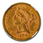 1868-S $5 Liberty Gold Half Eagle MS-61 NGC